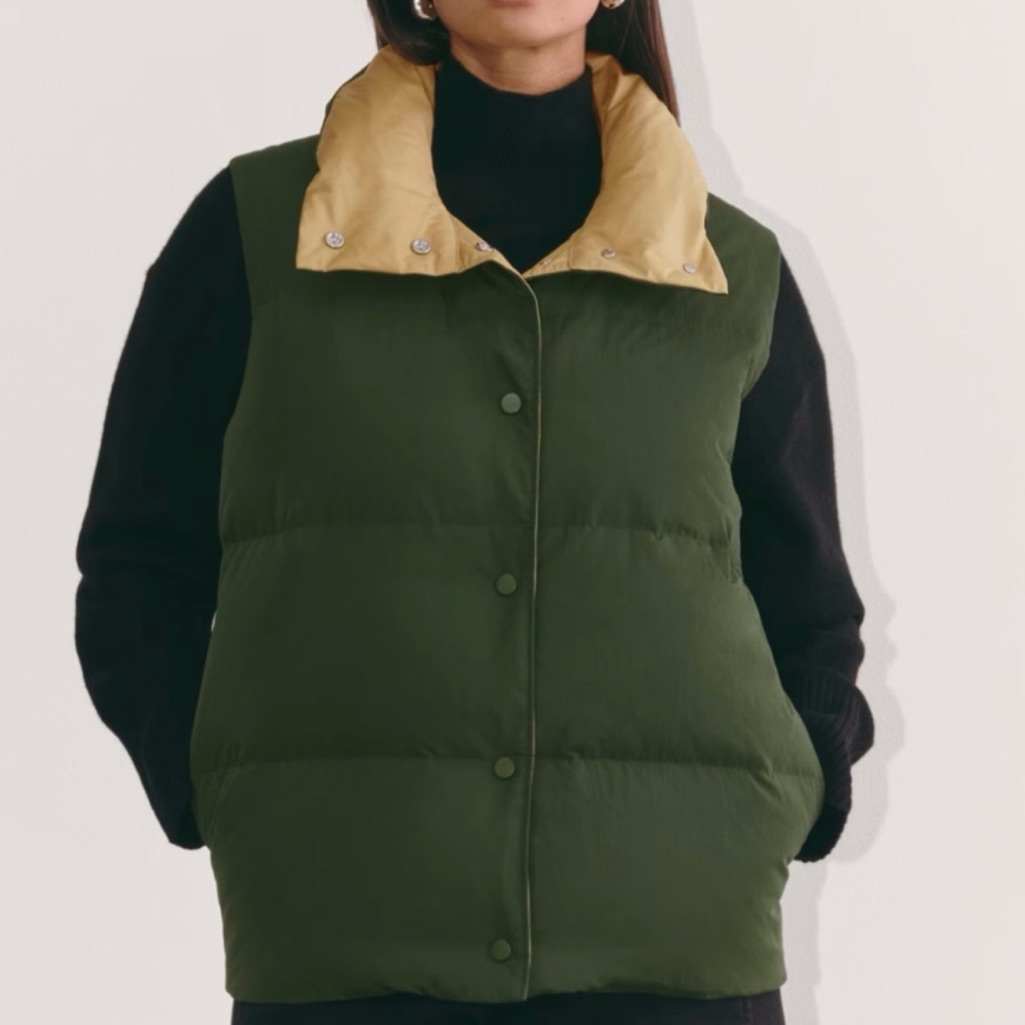 Everlane The Puffer Vest Size Small Re:Down Filled Forest Green